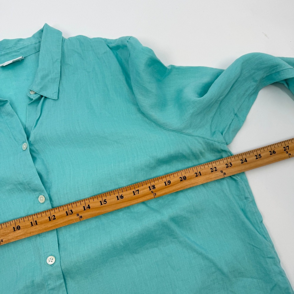 J.‎ Jill Love Linen Turquoise Aqua 100% Linen Button Down Tunic Top Womens XL - Picture 10 of 10